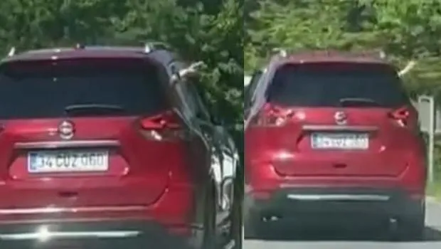 Aracından yola defalarca çöp atarken görüntülendi! O görüntüler tepkiye neden oldu...