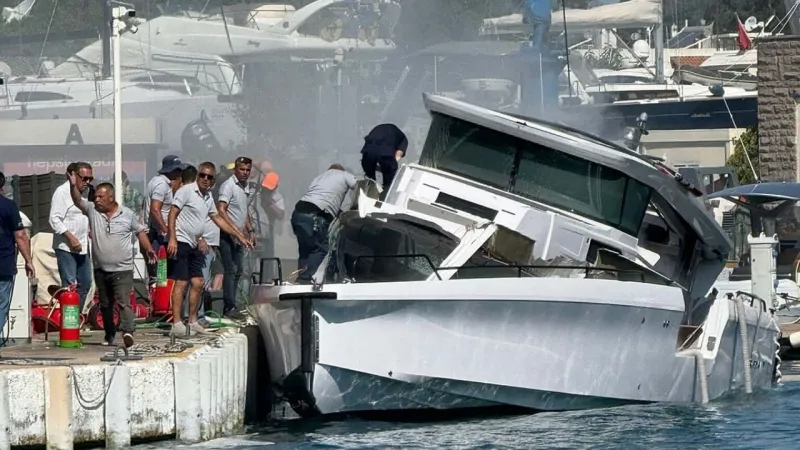 Bodrum Marina’da korkutan patlama: O anlar kamerada