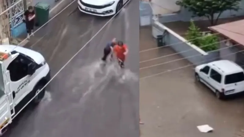 Denizli'de Şiddetli Yağış! Evleri Su Bastı, İşte O Anlar!