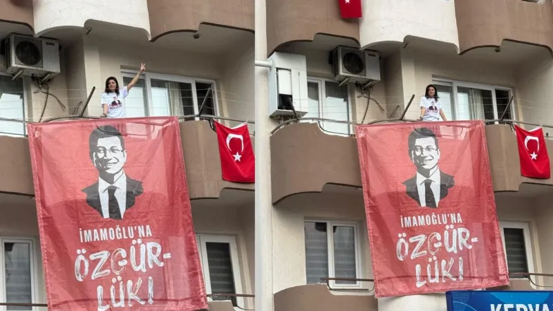 Efes Selçuk’ta CHP’nin İmamoğlu pankartı kaldırıldı: Onbaşıoğlu balkonuna astı