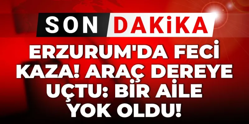 Erzurum'da feci kaza! Araç dereye uçtu: Bir aile yok oldu