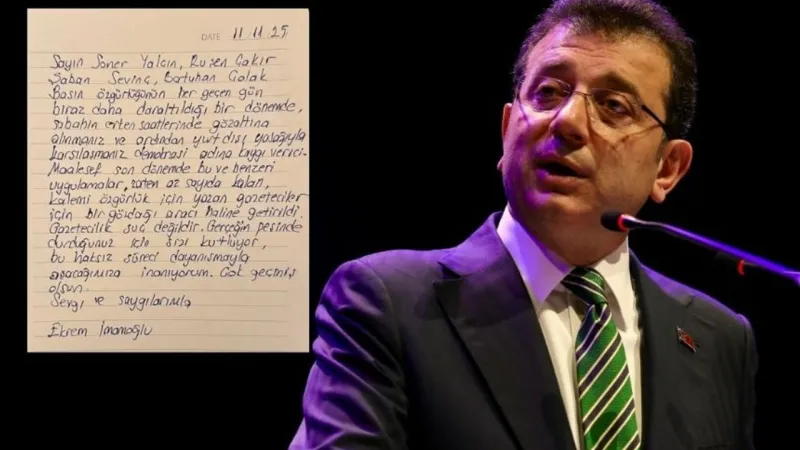 İmamoğlu'ndan gözaltına alınan gazetecilere mektup