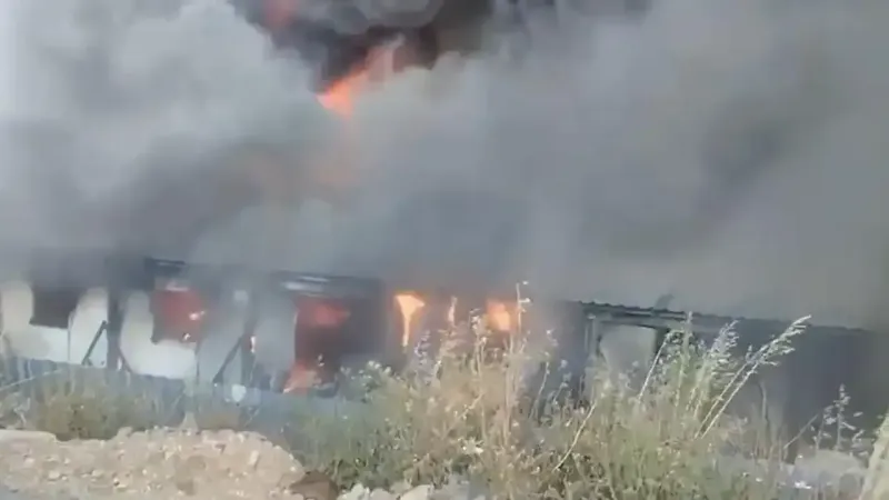 İşçilerin kaldığı konteynerde yangın
