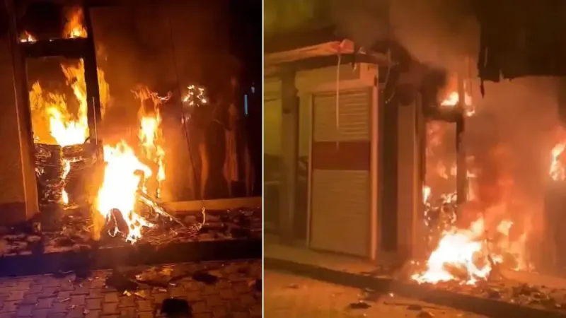 İşyerine molotoflu saldırı: Alev topuna döndü!