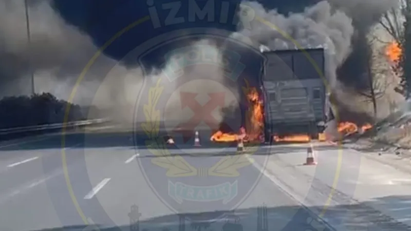 İzmir Otoyolu'nda Yangın Paniği! Alevler Ormana Sıçradı!