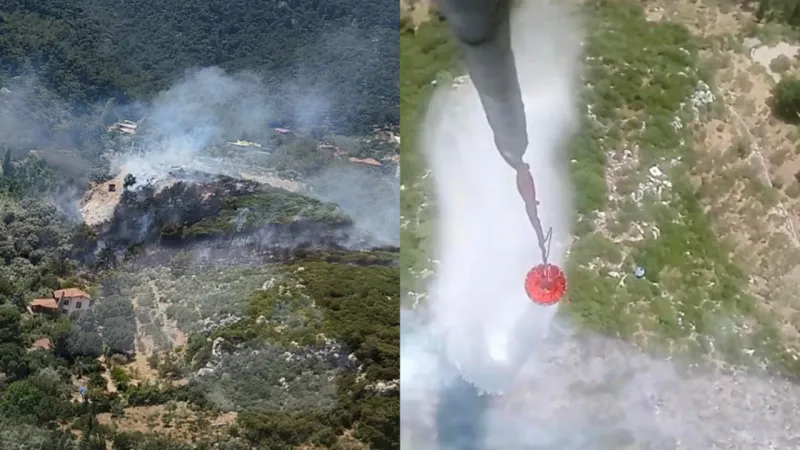 İzmir'de bir yangın daha: Ormanlık alandan alevler yükseldi!
