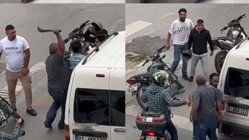 Mersin'de Trafik Terörü! Bıçaklı Saldırı Kamerada
