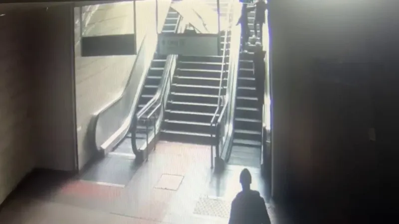 Metroda Korkunç Anlar! Reklam Panosu Kadının Üzerine Devrildi
