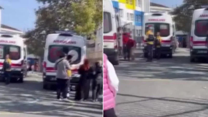 Okul kapısı üstlerine düştü! 1’i ağır 4 çocuk yaralandı