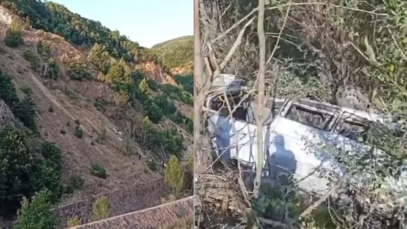 Tarım işçilerini taşıyan minibüs uçuruma yuvarlandı: 3 ölü, 18 yaralı