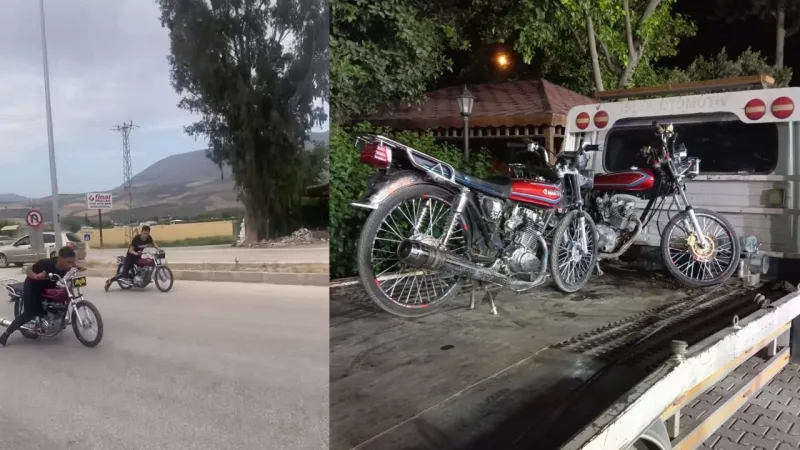 Yolu kapatıp yarıştılar: 96 bin TL ceza kesildi